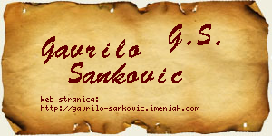 Gavrilo Sanković vizit kartica